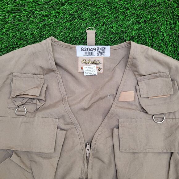 Vintage Cabelas Utility Vest L/XL 23x20 Brown Multi-Pocket - Picture 8 of 10